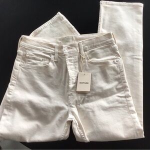 MOTHER Women's Off-White Straight Leg Jeans